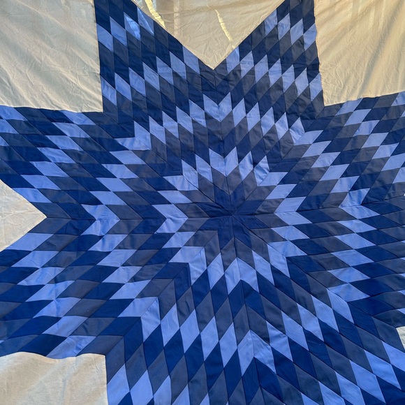 Handmade Texas Lone Star sewing Patchwork 100%Cotton Queen size Quilt Top/Topper - Picture 6 of 6